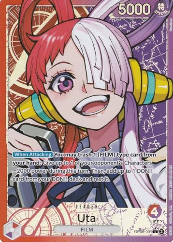 Uta (OP06-001) (V.2) - AA - Leader - Wings of The Captain - One Piece Card Game - Einzelkarte - mit LMS Trading Grußkarte von LMS Trading