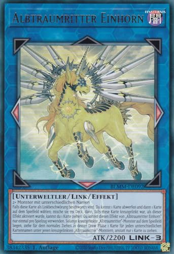 Yu-Gi-Oh! – Albtraumritter Einhorn – Ultra Rare – BLMM-DE092 – 1. Auflage – Deutsch – Battles of Legend: Monster Mayhem - mit LMS Trading Fieldcenter-Karte Yugioh von LMS Trading