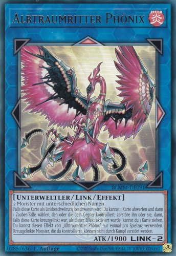 Yu-Gi-Oh! – Albtraumritter Phönix – Ultra Rare – BLMM-DE091 – 1. Auflage – Deutsch – Battles of Legend: Monster Mayhem - mit LMS Trading Fieldcenter-Karte Yugioh von LMS Trading