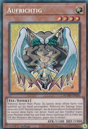 Yu-Gi-Oh! – Aufrichtig – Secret Rare – BLMM-DE006 – 1. Auflage – Deutsch – Battles of Legend: Monster Mayhem - mit LMS Trading Fieldcenter-Karte Yugioh von LMS Trading
