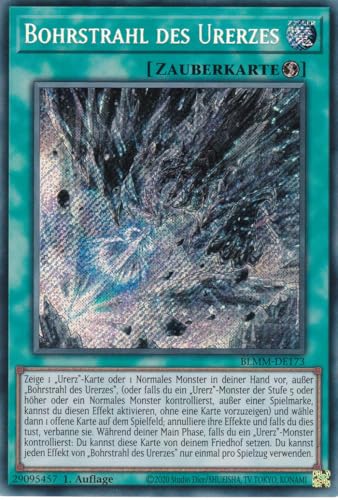 Yu-Gi-Oh! – Bohrstrahl des Urerzes – Secret Rare – BLMM-DE173 – 1. Auflage – Deutsch – Battles of Legend: Monster Mayhem - mit LMS Trading Fieldcenter-Karte Yugioh von LMS Trading
