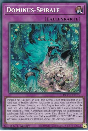Yu-Gi-Oh! - Dominus-Spirale – DOOD-DE079 – Secret Rare – 1. Auflage – Deutsch – Doom of Dimensions - mit LMS Trading Fieldcenter-Karte von LMS Trading