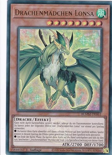 Yu-Gi-Oh! – Drachenmädchen Lonsa – Ultra Rare – BLMM-DE061 – 1. Auflage – Deutsch – Battles of Legend: Monster Mayhem - mit LMS Trading Fieldcenter-Karte Yugioh von LMS Trading