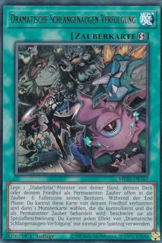 Yu-Gi-Oh! - Dramatische Schlangenaugen-Verfolgung – MP25-DE167 – Ultra Rare – 1. Auflage – Deutsch – 2025 Mega-Pack Tin - mit LMS Trading Fieldcenter-Karte von LMS Trading