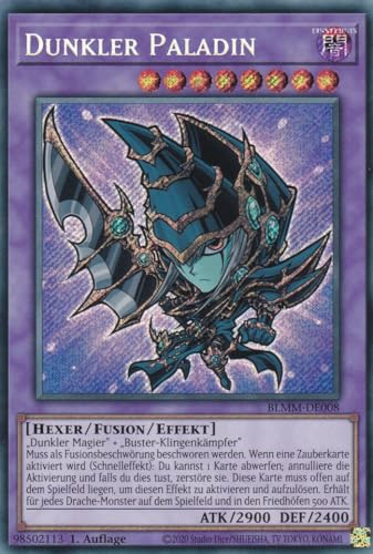 Yu-Gi-Oh! – Dunkler Paladin – Secret Rare – BLMM-DE008 – 1. Auflage – Deutsch – Battles of Legend: Monster Mayhem - mit LMS Trading Fieldcenter-Karte Yugioh von LMS Trading