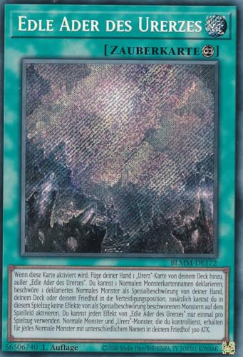 Yu-Gi-Oh! – Edle Ader des Urerzes – Secret Rare – BLMM-DE172 – 1. Auflage – Deutsch – Battles of Legend: Monster Mayhem - mit LMS Trading Fieldcenter-Karte Yugioh von LMS Trading