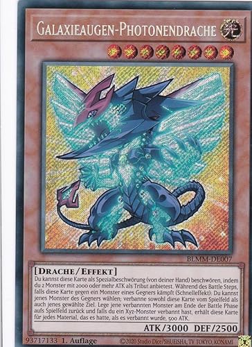 Yu-Gi-Oh! – Galaxieaugen-Photonendrache – Secret Rare – BLMM-DE007 – 1. Auflage – Deutsch – Battles of Legend: Monster Mayhem - mit LMS Trading Fieldcenter-Karte Yugioh von LMS Trading
