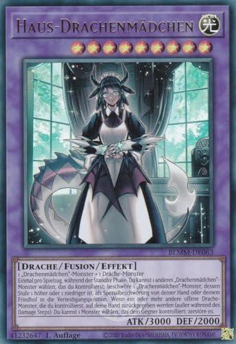 Yu-Gi-Oh! – Haus-Drachenmädchen – Ultra Rare – BLMM-DE063 – 1. Auflage – Deutsch – Battles of Legend: Monster Mayhem - mit LMS Trading Fieldcenter-Karte Yugioh von LMS Trading