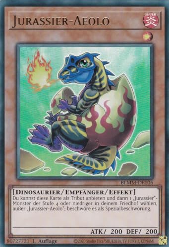 Yu-Gi-Oh! – Jurassier-Aeolo – Ultra Rare – BLMM-DE106 – 1. Auflage – Deutsch – Battles of Legend: Monster Mayhem - mit LMS Trading Fieldcenter-Karte Yugioh von LMS Trading