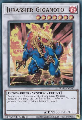 Yu-Gi-Oh! – Jurassier-Giganoto – Ultra Rare – BLMM-DE148 – 1. Auflage – Deutsch – Battles of Legend: Monster Mayhem - mit LMS Trading Fieldcenter-Karte Yugioh von LMS Trading