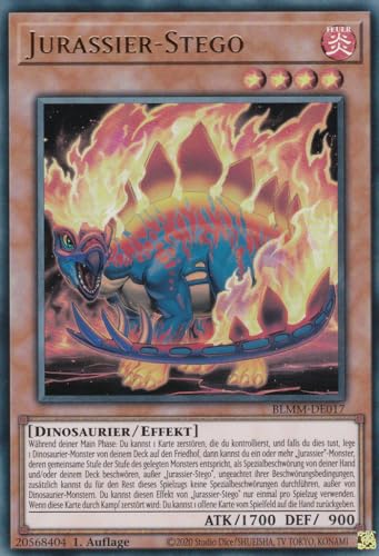 Yu-Gi-Oh! – Jurassier - Stego – Ultra Rare – BLMM-DE017 – 1. Auflage – Deutsch – Battles of Legend: Monster Mayhem - mit LMS Trading Fieldcenter-Karte Yugioh von LMS Trading