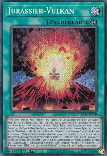 Yu-Gi-Oh! – Jurassier - Vulkan – Secret Rare – BLMM-DE019 – 1. Auflage – Deutsch – Battles of Legend: Monster Mayhem - mit LMS Trading Fieldcenter-Karte Yugioh von LMS Trading
