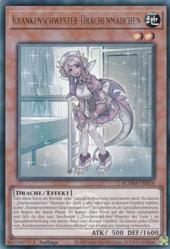 Yu-Gi-Oh! – Krankenschwester-Drachenmädchen – Ultra Rare – BLMM-DE054 – 1. Auflage – Deutsch – Battles of Legend: Monster Mayhem - mit LMS Trading Fieldcenter-Karte Yugioh von LMS Trading