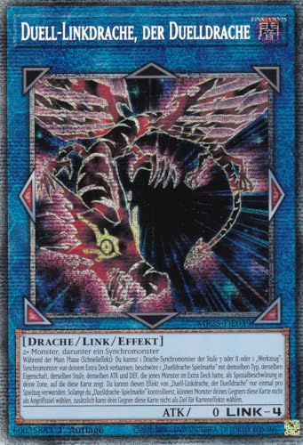 Yu-Gi-Oh! – MP25-DE039 – Duell Linkdrache der Duelldrache – Starlight Rare – 1. Auflage – Deutsch – 2025 Mega-Pack Tin - mit LMS Trading Fieldcenter-Karte von LMS Trading