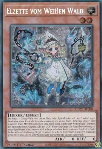 Yu-Gi-Oh! - MP25-DE080 – Elzette vom Weißen Wald – Secret Rare – 1. Auflage – Deutsch – 2025 Mega-Pack Tin - mit LMS Trading Fieldcenter-Karte von LMS Trading
