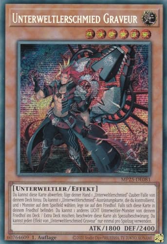 Yu-Gi-Oh! - MP25-DE081 – Unterweltlerschmied Graveur – Secret Rare – 1. Auflage – Deutsch – 2025 Mega-Pack Tin - mit LMS Trading Fieldcenter-Karte von LMS Trading