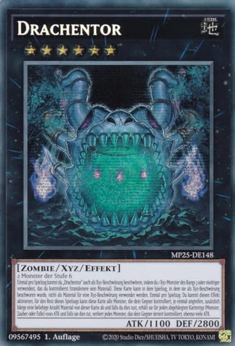 Yu-Gi-Oh! - MP25-DE148 – Drachentor – Secret Rare – 1. Auflage – Deutsch – 2025 Mega-Pack Tin - mit LMS Trading Fieldcenter-Karte von LMS Trading