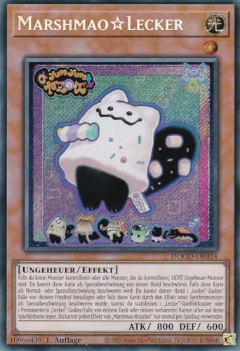 Yu-Gi-Oh! - Marshmao Lecker – DOOD-DE024 – Secret Rare – 1. Auflage – Deutsch – Doom of Dimensions - mit LMS Trading Fieldcenter-Karte von LMS Trading