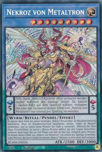 Yu-Gi-Oh! – Nekroz von Metaltron – Secret Rare – BLMM-DE026 – 1. Auflage – Deutsch – Battles of Legend: Monster Mayhem - mit LMS Trading Fieldcenter-Karte Yugioh von LMS Trading