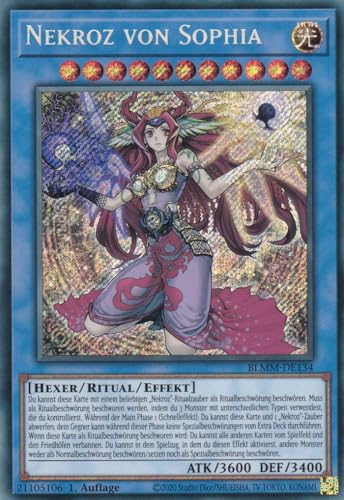 Yu-Gi-Oh! – Nekroz von Sophia – Secret Rare – BLMM-DE134 – 1. Auflage – Deutsch – Battles of Legend: Monster Mayhem - mit LMS Trading Fieldcenter-Karte Yugioh von LMS Trading