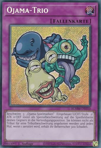 Yu-Gi-Oh! – Ojama-Trio – Secret Rare – BLMM-DE010 – 1. Auflage – Deutsch – Battles of Legend: Monster Mayhem - mit LMS Trading Fieldcenter-Karte Yugioh von LMS Trading