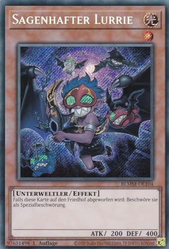 Yu-Gi-Oh! – Sagenhafter Lurrie – Secret Rare – BLMM-DE104 – 1. Auflage – Deutsch – Battles of Legend: Monster Mayhem - mit LMS Trading Fieldcenter-Karte Yugioh von LMS Trading