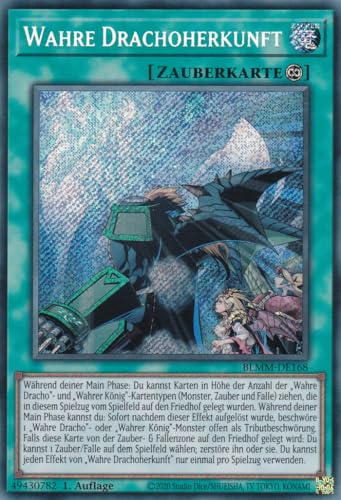 Yu-Gi-Oh! – Wahre Drachoherkunft – Secret Rare – BLMM-DE168 – 1. Auflage – Deutsch – Battles of Legend: Monster Mayhem - mit LMS Trading Fieldcenter-Karte Yugioh von LMS Trading
