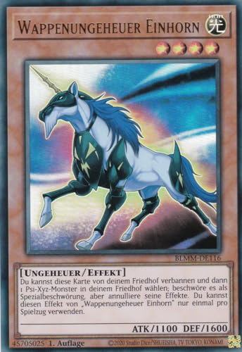 Yu-Gi-Oh! – Wappenungeheuer Einhorn – Ultra Rare – BLMM-DE116 – 1. Auflage – Deutsch – Battles of Legend: Monster Mayhem - mit LMS Trading Fieldcenter-Karte Yugioh Yu-Gi-Oh! – Wappenungeheuer Einhorn – Ultra Rare – BLMM-DE116 – 1. Auflage – Deutsch – Battles of Legend: Monster Mayhem - mit LMS Trading Fieldcenter-Karte Yugioh von LMS Trading