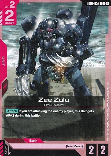 Zee Zulu AMS-129M - GD01-059 - Common - Newtype Rising - Gundam TCG - Einzelkarte - Offiziell - Anime - mit LMS-Trading Karte Zee Zulu AMS-129M - GD01-059 - Common - Newtype Rising - Gundam TCG - Einzelkarte - Offiziell - Anime - mit LMS-Trading Karte von LMS Trading