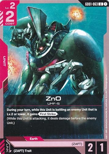 ZnO UMF-5 - GD01-063 - Common - Newtype Rising - Gundam TCG - Einzelkarte - Offiziell - Anime - mit LMS-Trading Karte ZnO UMF-5 - GD01-063 - Common - Newtype Rising - Gundam TCG - Einzelkarte - Offiziell - Anime - mit LMS-Trading Karte von LMS Trading