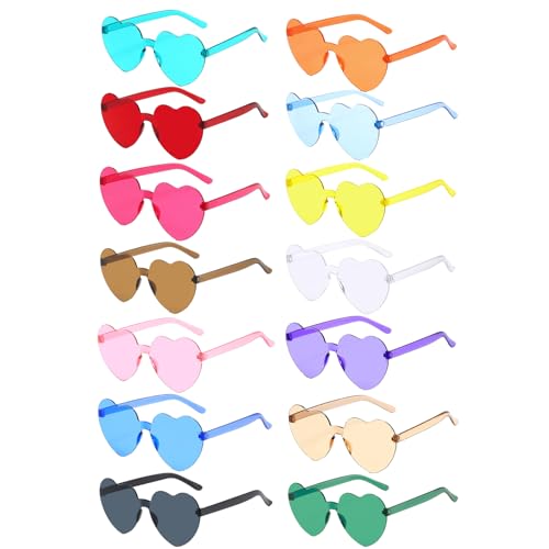 LMSHOWOWO 14 Stück Herz Sonnenbrille, Bunt Party Brille, Retro Hippie Herzförmige Brille, Lustige Partybrillen, für Geburtstagsfeier, Fasching, Karneval, Oktoberfest, Halloween, Seltsame Kostüme LMSHOWOWO 14 Stück Herz Sonnenbrille, Bunt Party Brille, Retro Hippie Herzförmige Brille, Lustige Partybrillen, für Geburtstagsfeier, Fasching, Karneval, Oktoberfest, Halloween, Seltsame Kostüme von LMSHOWOWO