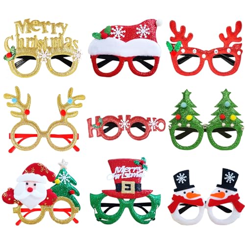 LMSHOWOWO 9 Stück Weihnachtsbrillen, Lustig Weihnachtsbrille Set, Glitterte Weihnachtsbaum Brillenrahmen, Kreative Weihnachten Brille Rahmen, Weihnachtsdeko für Weihnachsparty Kostüm Erwachsene Kinder LMSHOWOWO 9 Stück Weihnachtsbrillen, Lustig Weihnachtsbrille Set, Glitterte Weihnachtsbaum Brillenrahmen, Kreative Weihnachten Brille Rahmen, Weihnachtsdeko für Weihnachsparty Kostüm Erwachsene Kinder von LMSHOWOWO