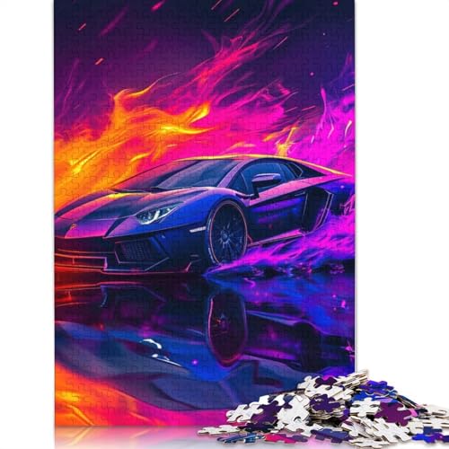 1000 Teile, Bunte Klassische Sportwagen für Erwachsene, schwierige Puzzles für Erwachsene, Familienspaß, Puzzles 1000 Teile (75 x 50 cm) von LMYmoney
