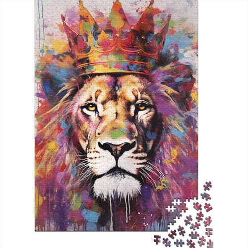 1000 Teile, buntes Löwengemälde, Holzpuzzles, Holzpuzzles für Erwachsene und Jugendliche ab 12 Jahren, 1000 Teile (38 x 26 cm) von LMYmoney