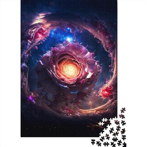 1000 Teile, schöne kosmische Rose für Erwachsene, schwieriges Puzzle aus Holz für Erwachsene, 1000 Teile (38 x 26 cm) von LMYmoney