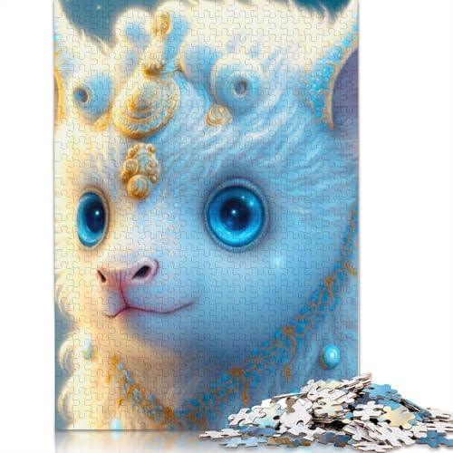 1000 Teile, süßes Drachenbaby für Erwachsene, schwieriges Puzzle, Holzpuzzle für Erwachsene, 1000 Teile (75 x 50 cm) von LMYmoney