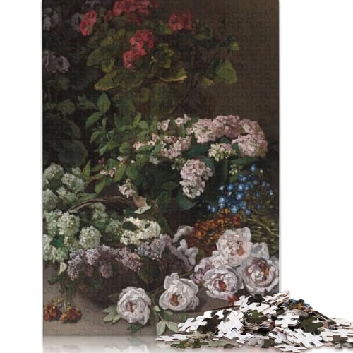1000 Teile „Frühlingsblumen von Monet“ Puzzle für Erwachsene, Schwierigkeitsgrad Puzzle, Lernspielzeug, Spiele, Familiendekoration (75 x 50 cm) von LMYmoney