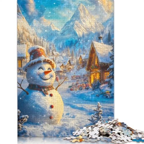1000 Teile „Schneemann im Winterwunderland“-Puzzle, Schwierigkeitsgrad für Erwachsene, entspannendes Spiel, Spielzeug, (75 x 50 cm) von LMYmoney