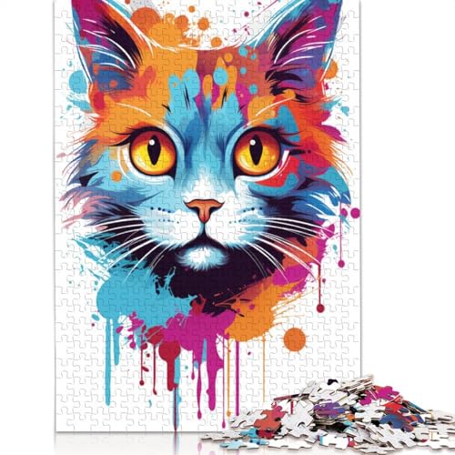 1000 Teile Bunte Katzen-Holzpuzzles, Holzpuzzles für Erwachsene und Jugendliche ab 12 Jahren, 1000 Stück (75 x 50 cm) von LMYmoney