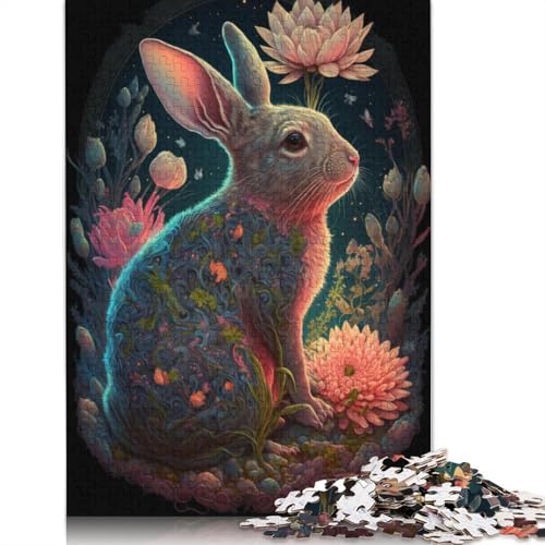 1000 Teile Bunte Kunst Kaninchen Holzpuzzles Holzpuzzles für Erwachsene und Jugendliche ab 12 Jahren 1000 Stück (75 x 50 cm) von LMYmoney