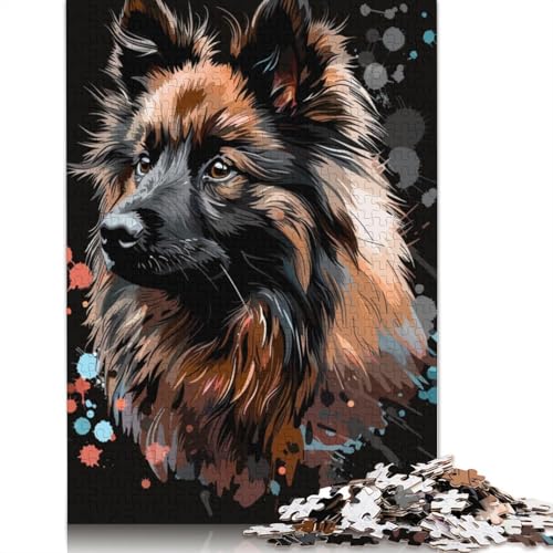 1000 Teile Keeshond-Hundekunst für Erwachsene, schwieriges Puzzle aus Holz für Erwachsene, 1000 Teile (75 x 50 cm) von LMYmoney