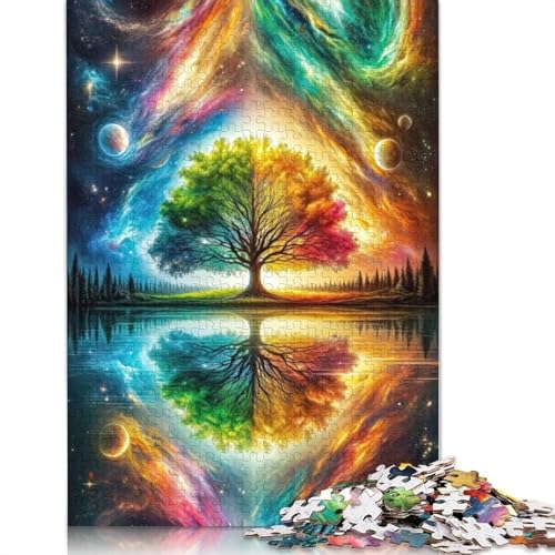 1000 Teile Puzzle „Kosmischer Lebensbaum“, Schwierigkeitsgrad für Erwachsene, Lernspielzeug, Spiele, Familiendekoration (75 x 50 cm) von LMYmoney