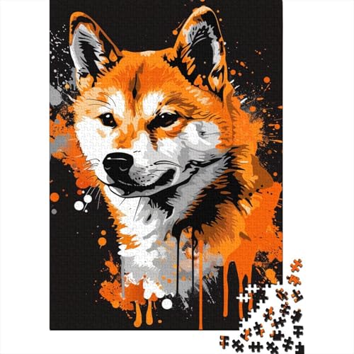 1000 Teile Shiba Inu Dog Art Holzpuzzles, Holzpuzzles für Erwachsene und Jugendliche ab 12 Jahren, 1000 Teile (38 x 26 cm) von LMYmoney
