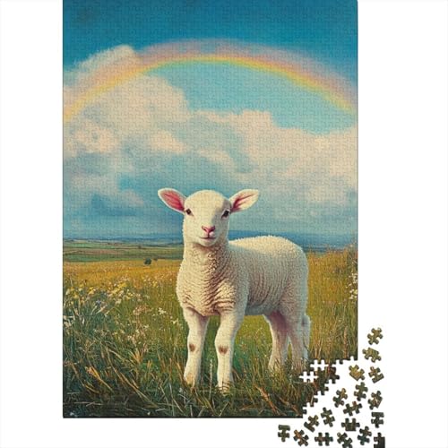 1000 Teile Tier-Lamm-Puzzle für Erwachsene, Schwierigkeitsgrad: Puzzle, Lernspielzeug, Spiele, (75 x 50 cm) von LMYmoney