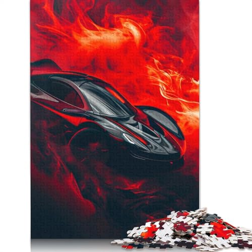 1000-teiliges, farbenfrohes, Cooles Sportwagen-Puzzle für Erwachsene, Holzpuzzle für Erwachsene und Jugendliche, Lernpuzzle, 1000 Teile (75 x 50 cm) von LMYmoney