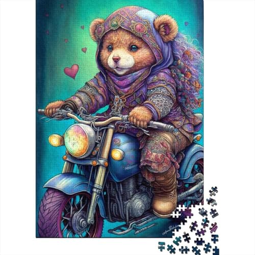 1000-teiliges Art-Bären-Puzzle für Erwachsene und Teenager, Holzpuzzle, Lernspiel, Herausforderung, Spielzeug, Geburtstagsgeschenke, 1000 Stück (38 x 26 cm) von LMYmoney