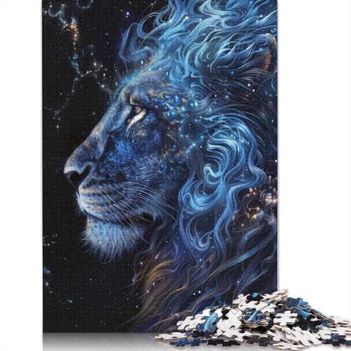 1000-teiliges Art Lions-Puzzle für Erwachsene und Teenager, Holzpuzzle, 1000 Teile (75 x 50 cm) von LMYmoney