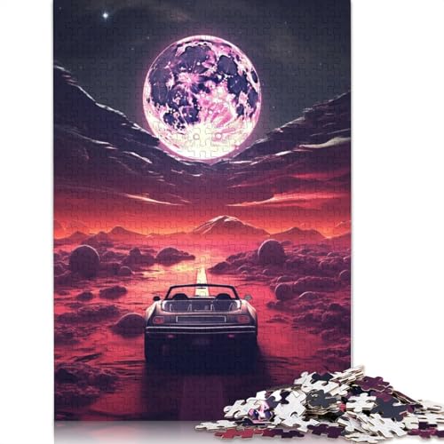 1000-teiliges Astronauten-Oldtimer-Puzzle für Erwachsene, Holzpuzzle, Lernspiel für Erwachsene Teenager, 1000 Teile (75 x 50 cm) von LMYmoney