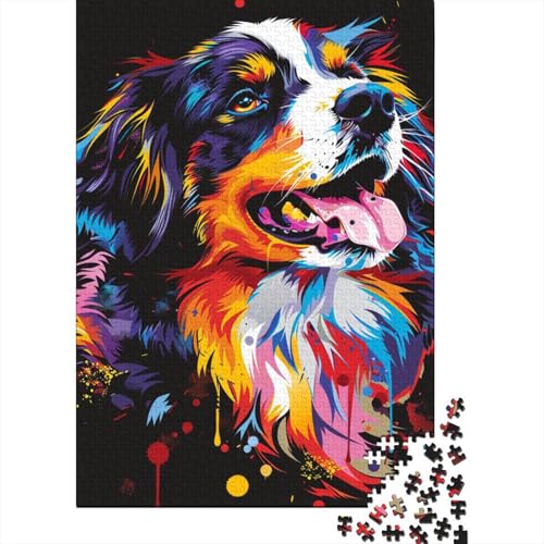 1000-teiliges Australian Cattle Dog Art Puzzle für Erwachsene und Jugendliche, Lernspielzeug aus Holz, 1000 Teile (38 x 26 cm) von LMYmoney