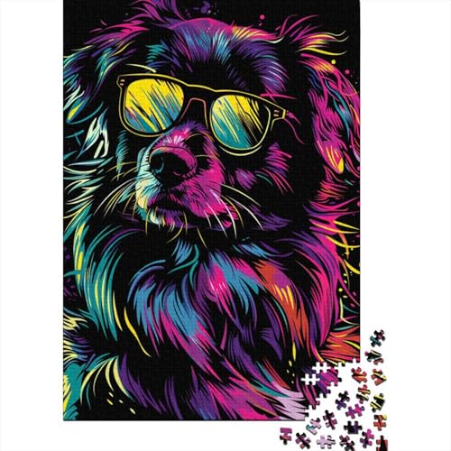 1000-teiliges Australian Cattle Dog Art Puzzle für Erwachsene und Teenager, Holzpuzzle, Lernspiel, Herausforderung, Spielzeug, Geburtstagsgeschenke, 1000 Stück (38 x 26 cm) von LMYmoney